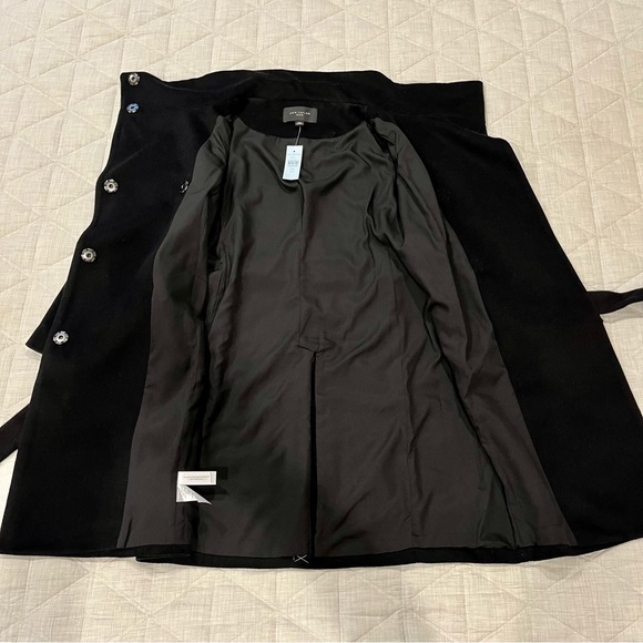 NWT Ann Taylor XXSP Black Petite Wool Blend Belted
Funnel Neck Coat - Picture 7 of 14